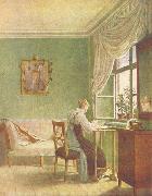 Georg Friedrich Kersting Stickerin am Fenster oil painting